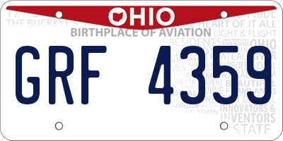 OH license plate GRF4359