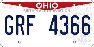 OH license plate GRF4366