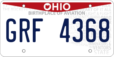 OH license plate GRF4368