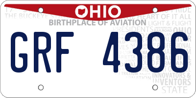 OH license plate GRF4386