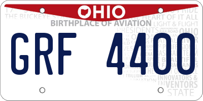 OH license plate GRF4400