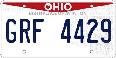OH license plate GRF4429