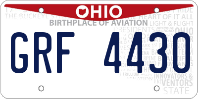 OH license plate GRF4430
