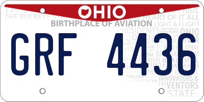 OH license plate GRF4436