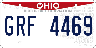 OH license plate GRF4469