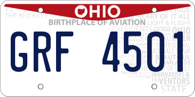 OH license plate GRF4501