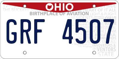 OH license plate GRF4507