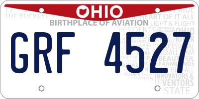 OH license plate GRF4527