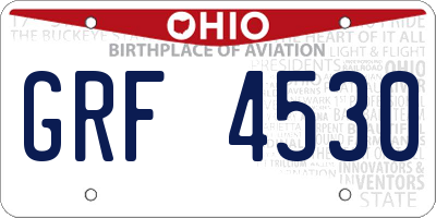 OH license plate GRF4530