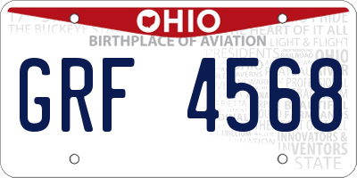 OH license plate GRF4568
