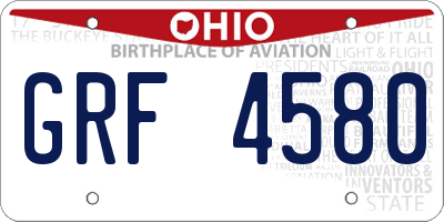 OH license plate GRF4580