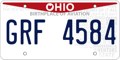 OH license plate GRF4584