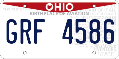 OH license plate GRF4586