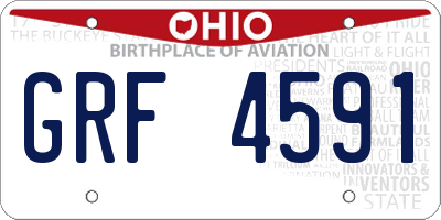 OH license plate GRF4591