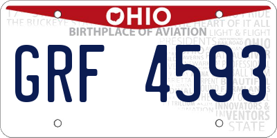OH license plate GRF4593
