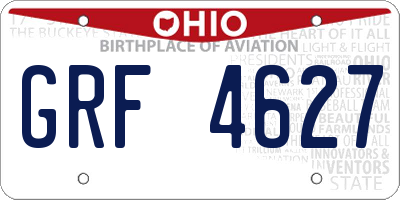OH license plate GRF4627