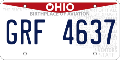 OH license plate GRF4637