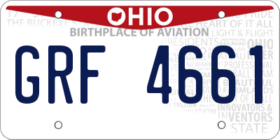 OH license plate GRF4661
