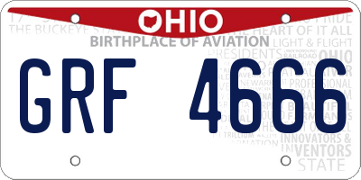 OH license plate GRF4666