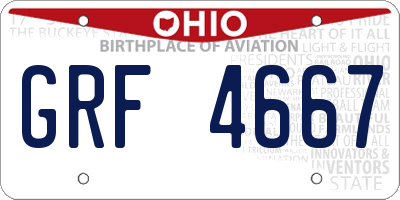 OH license plate GRF4667