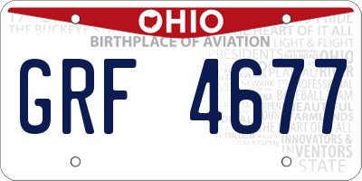 OH license plate GRF4677