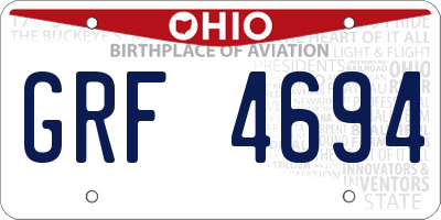 OH license plate GRF4694