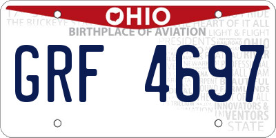 OH license plate GRF4697