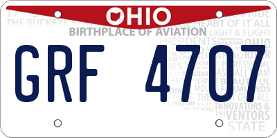 OH license plate GRF4707