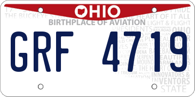 OH license plate GRF4719