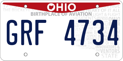 OH license plate GRF4734