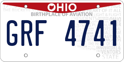 OH license plate GRF4741