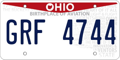 OH license plate GRF4744