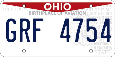 OH license plate GRF4754