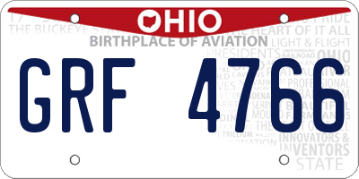 OH license plate GRF4766
