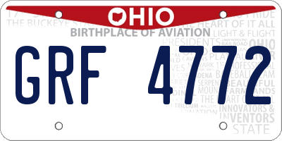 OH license plate GRF4772