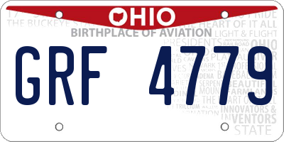 OH license plate GRF4779