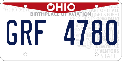 OH license plate GRF4780