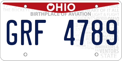 OH license plate GRF4789