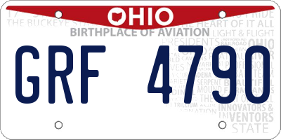 OH license plate GRF4790