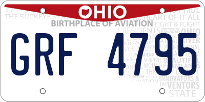 OH license plate GRF4795