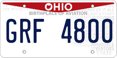 OH license plate GRF4800