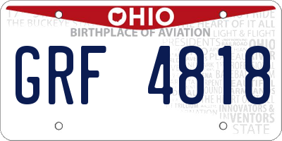 OH license plate GRF4818