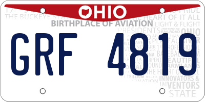 OH license plate GRF4819