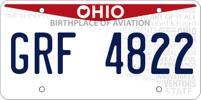 OH license plate GRF4822