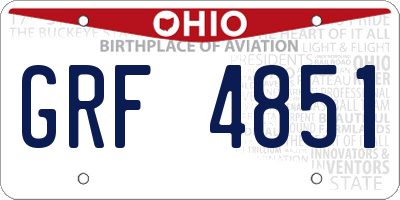 OH license plate GRF4851