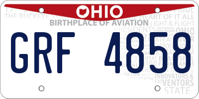 OH license plate GRF4858