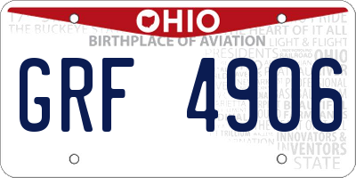 OH license plate GRF4906