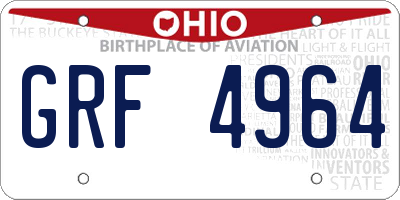 OH license plate GRF4964