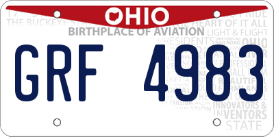 OH license plate GRF4983