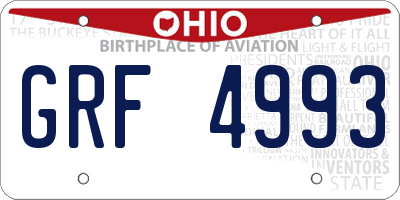 OH license plate GRF4993